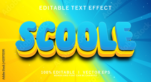 scoole vector text effect with modern style design