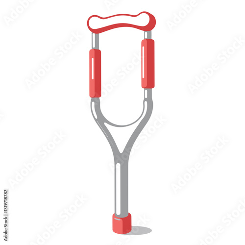 Crutch icon symbolizing mobility aid on white background, healthcare support