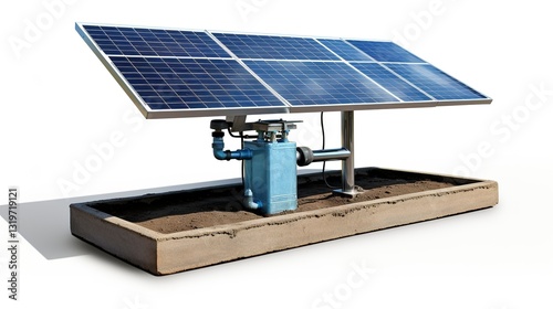A photo of a solar-powered water pump