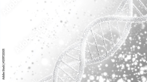 Wallpaper Mural A close-up, abstract, and artistic image of a white DNA double helix in a blurred background. 3D Predictive Algorithm for Election Outcomes: Close-Up of DNA Helix with Data Points on White Background Torontodigital.ca