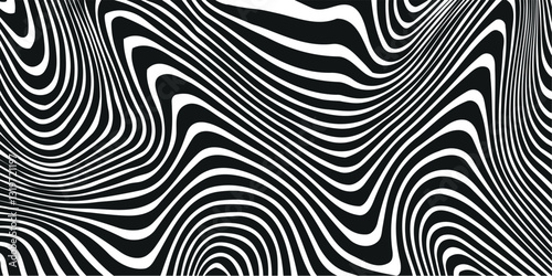 Black waves Lines on White Background, Black stripes on white background.	