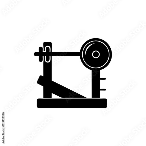 creative details bench press machine icon vector Illustration