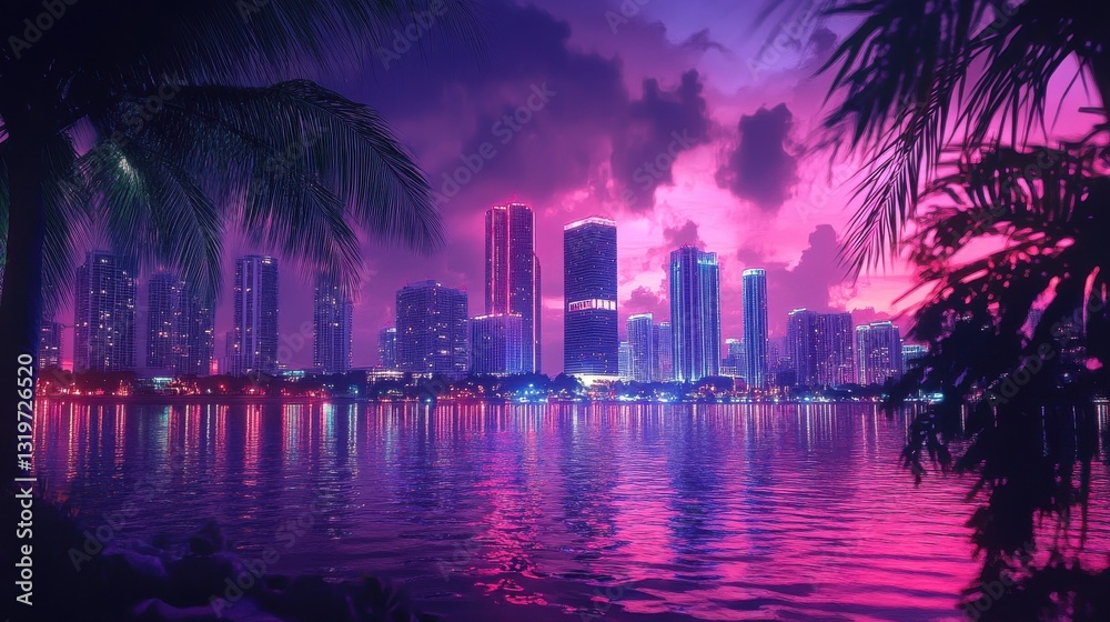 Obraz premium Miami, Florida, USA downtown skyline.