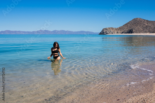 mujer en la playa