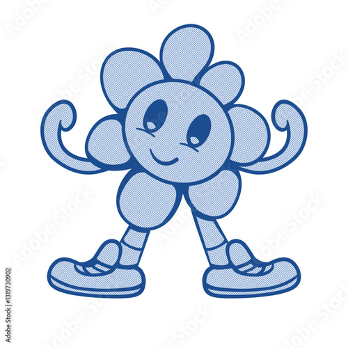 vintage cartoon with interesting sunflower shape