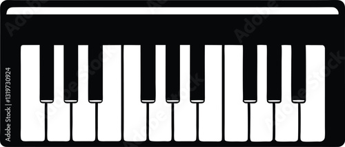 Piano Keyboard silhouette black vector illustration