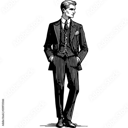 Man Dressed In Art Deco Style