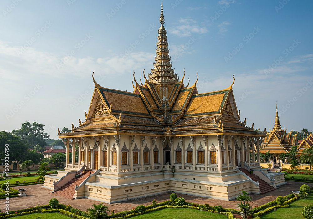 Naklejka premium Silver Pagoda in Phnom Penh, Cambodia