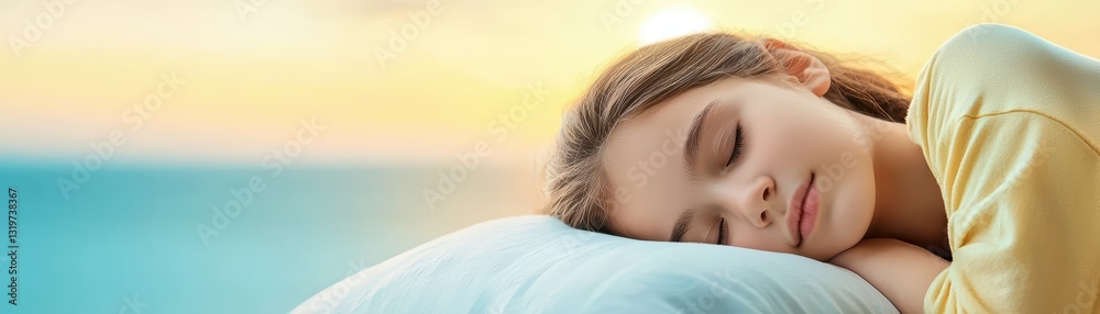 Peaceful Sleeping Child in Soft Light with Calm Background for Relaxation and Restful Moments Peaceful Sleeping Child in Soft Light with Calm Background for Relaxation and Restful Moments