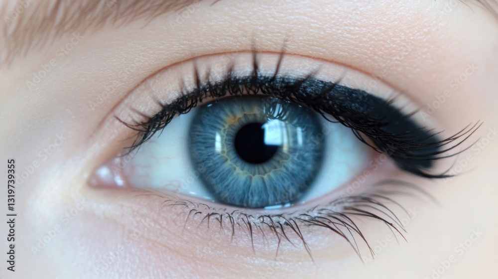 Fototapeta premium a close up of a person's eye with long black lashes