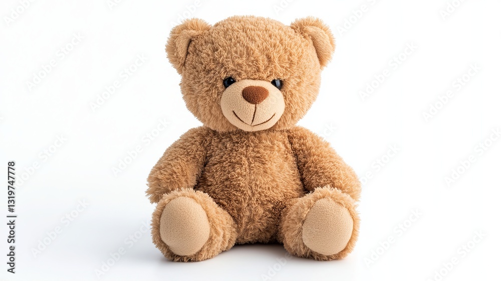 Obraz premium Soft Brown Teddy Bear on White Background 