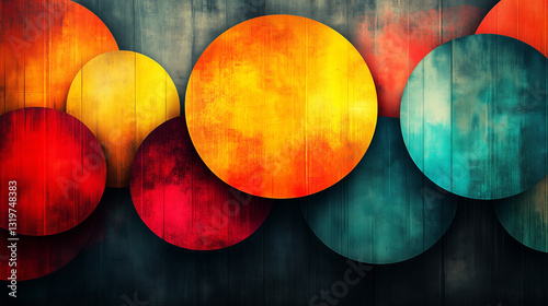 Abstract geometric pattern in vibrant summer hues 8