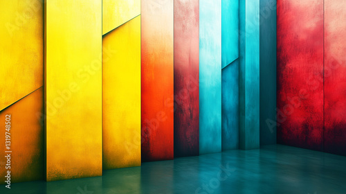 Abstract geometric pattern in vibrant summer hues 9
