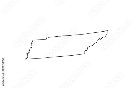 Map of Tennessee state, US