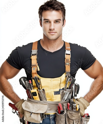 Skilled handyman ready for home repair tasks