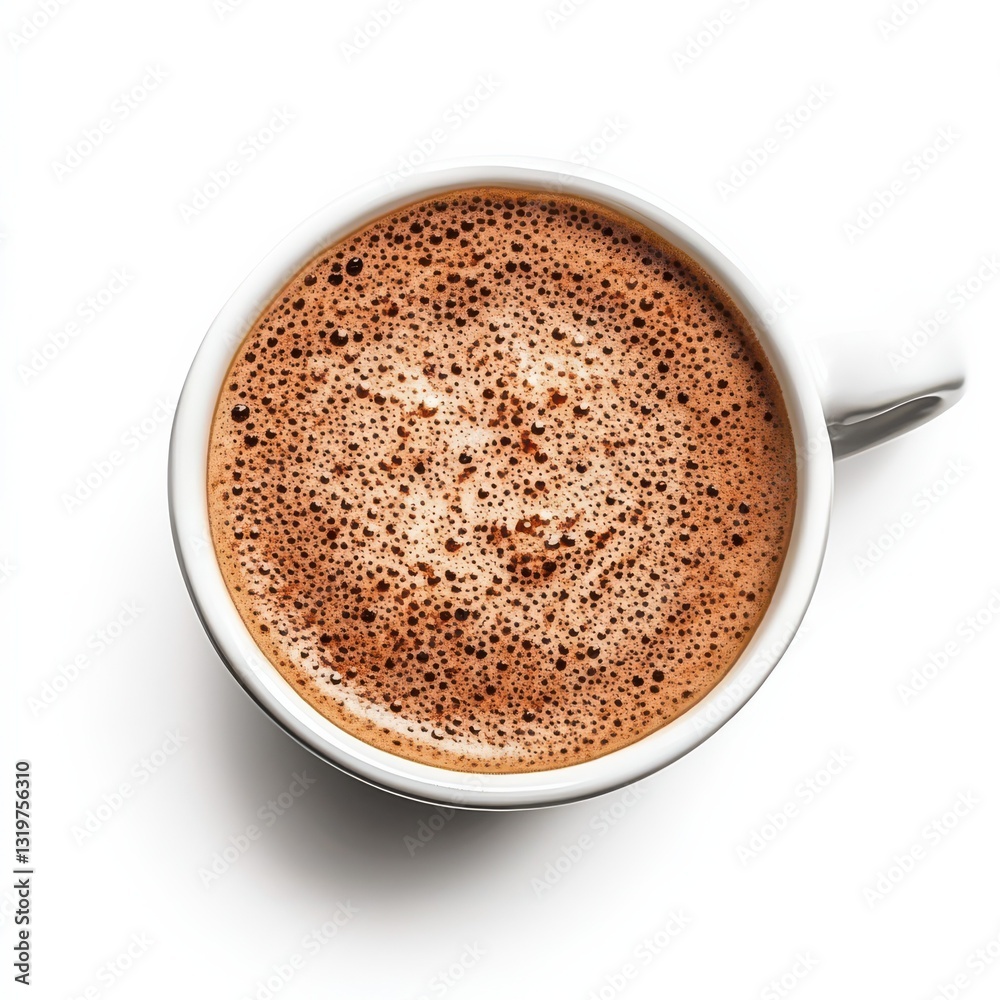 Coffee cup viewed from above on a white background Coffee cup viewed from above on a white background