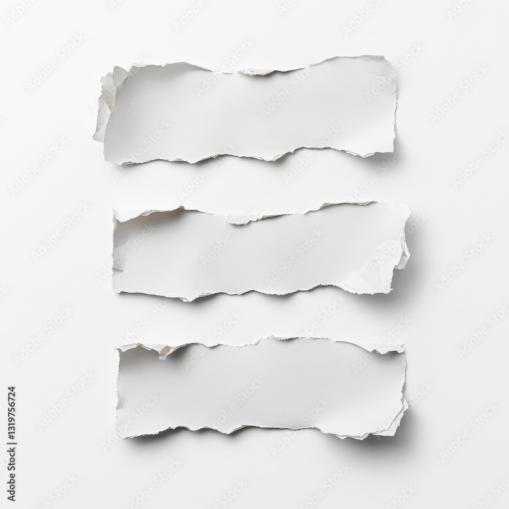 Torn pieces of white paper on a plain background Torn pieces of white paper on a plain background