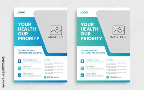 Corporate healthcare and medical flyer template.