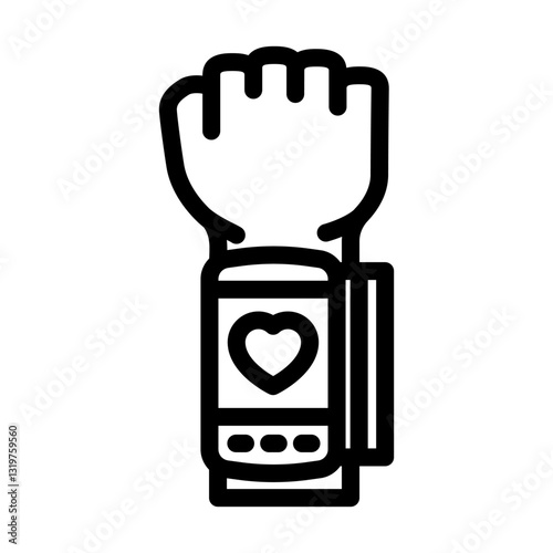 blood pressure tracker display wearable fitness line icon vector illustration