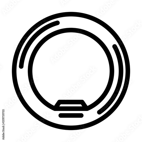 fitness ring wearable fitness line icon vector illustration