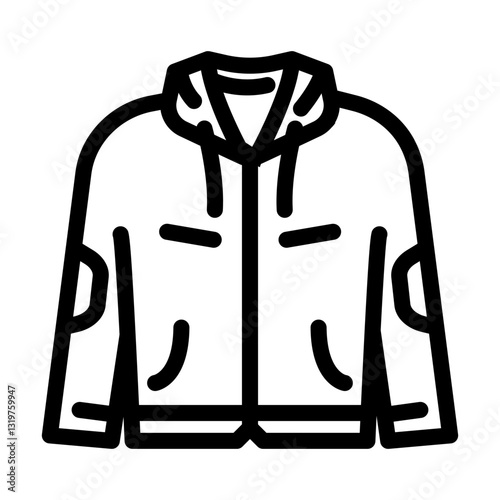 thrifted jacket thrift driven fashion line icon vector illustration