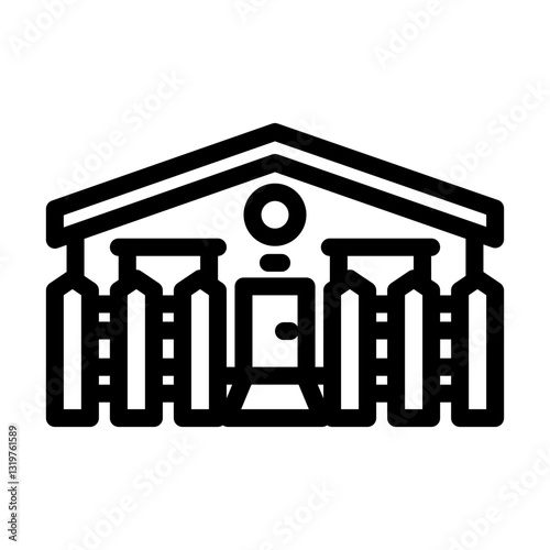small fence mobile home line icon vector illustration