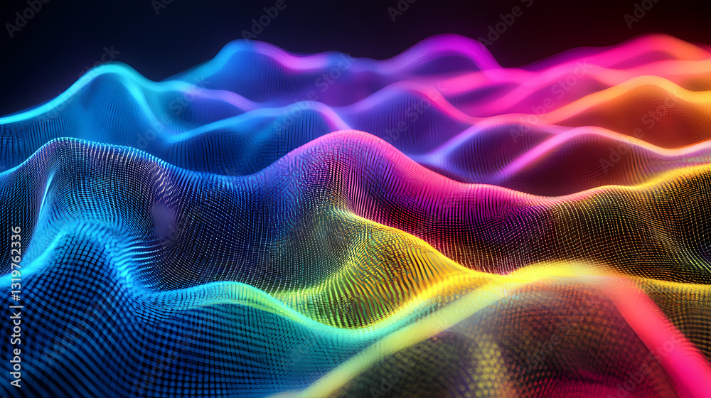 Eye catching stunning 3d render of abstract multicolor spectral lines of light in perspective. Spectral Light. Illustration Eye catching stunning 3d render of abstract multicolor spectral lines of light in perspective. Spectral Light. Illustration