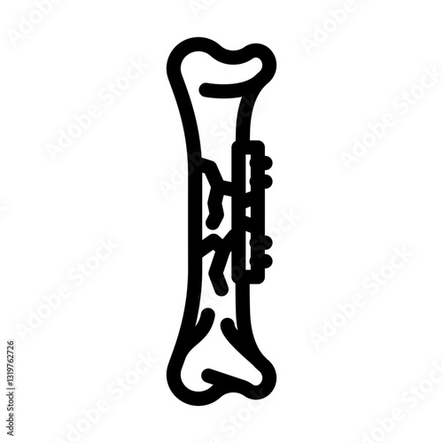 surgical pin fracture line icon vector illustration