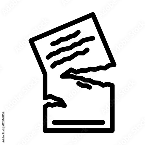torn paper fracture line icon vector illustration