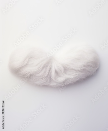 White mustache with beard on plain white background