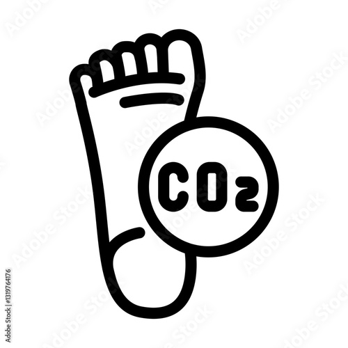 footprint carbon line icon vector illustration