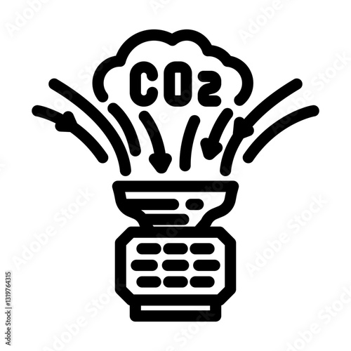 co2 capture devices carbon line icon vector illustration