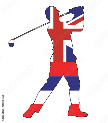 Hawaii State Golfer Swing Silhouette