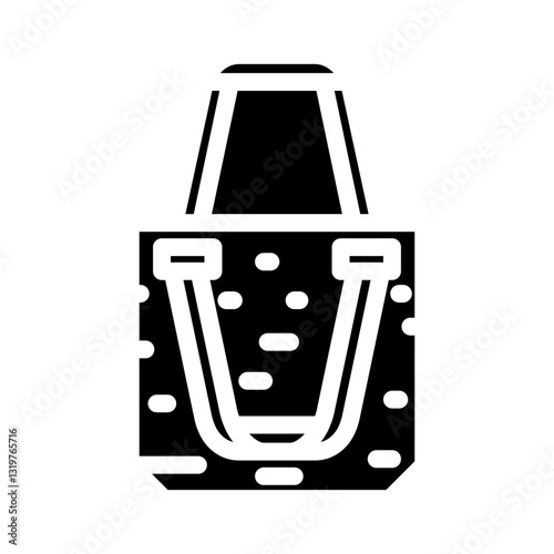 thrift shop bag driven fashion glyph icon vector illustration