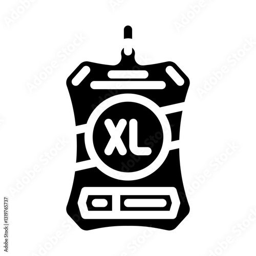 vintage clothing tag thrift driven fashion glyph icon vector illustration