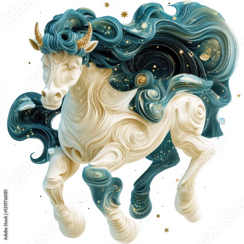 Aquarius zodiac sign represented by a majestic horse figure