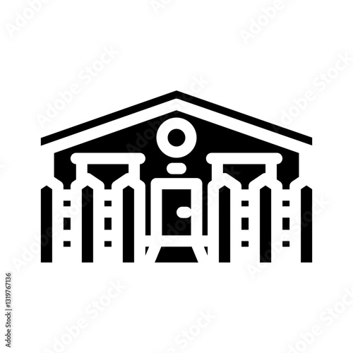 small fence mobile home glyph icon vector illustration