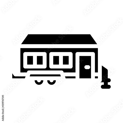 wheels mobile home glyph icon vector illustration