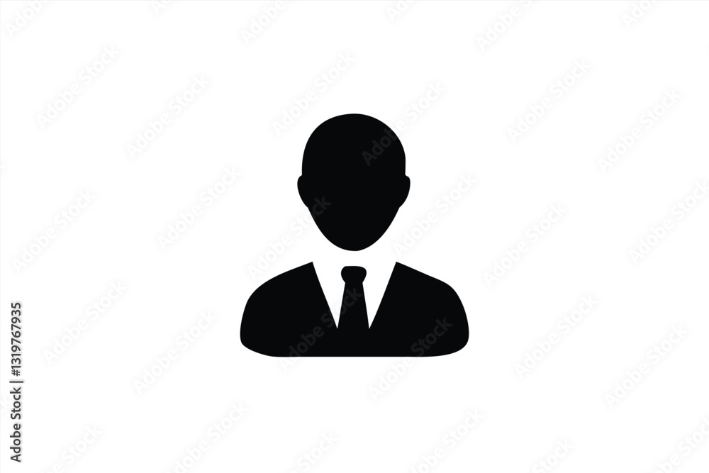 Silhouette of a formal business figure in a suit and tie Silhouette of a formal business figure in a suit and tie