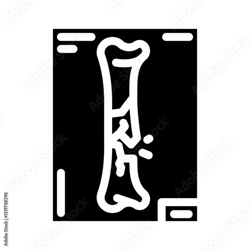 x ray of fracture glyph icon vector illustration