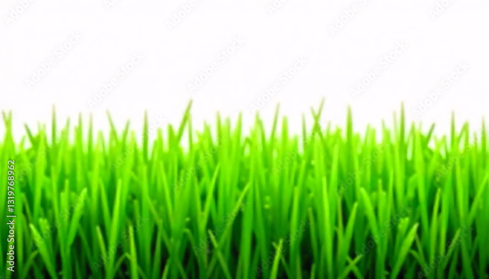 Fototapeta premium A close-up of lush, vibrant green grass blades against a bright, sunlit background, capturing the essence of nature.