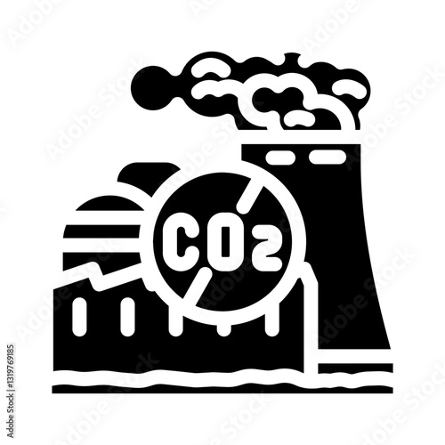 emission free technology carbon glyph icon vector illustration