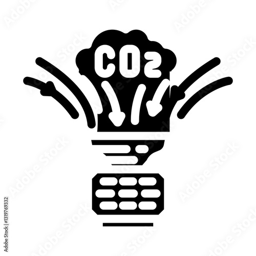co2 capture devices carbon glyph icon vector illustration