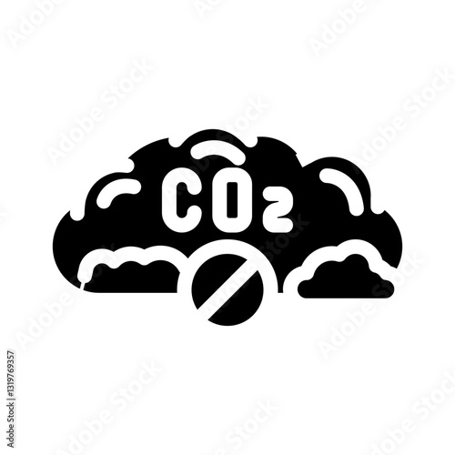 removal carbon glyph icon vector illustration