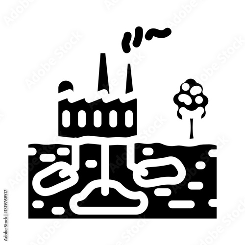 sequestration carbon glyph icon vector illustration