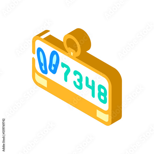 step counter foot fitness technology isometric icon vector illustration