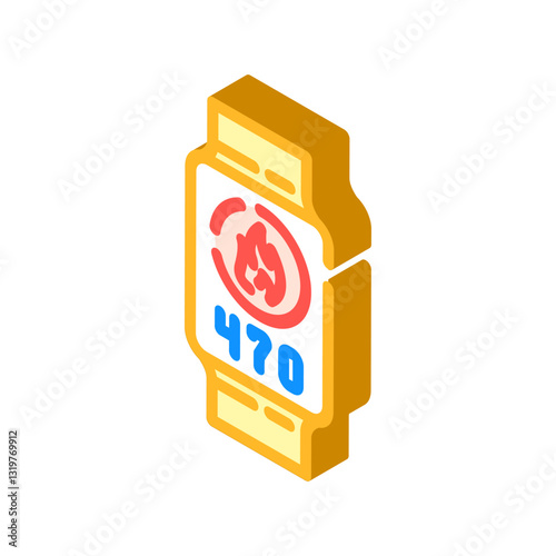 calorie burn wearable fitness isometric icon vector illustration