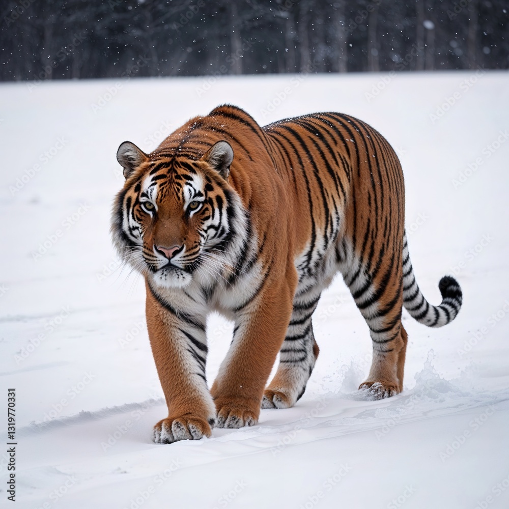Obraz premium tiger in snow