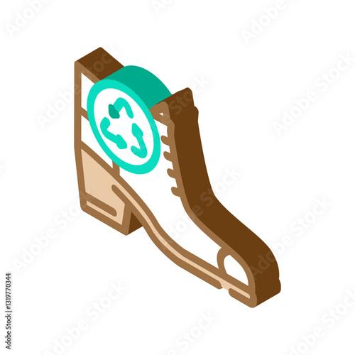 shoes recycle thrift driven fashion isometric icon vector illustration
