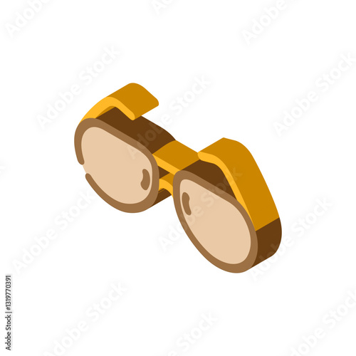 retro sunglasses thrift driven fashion isometric icon vector illustration